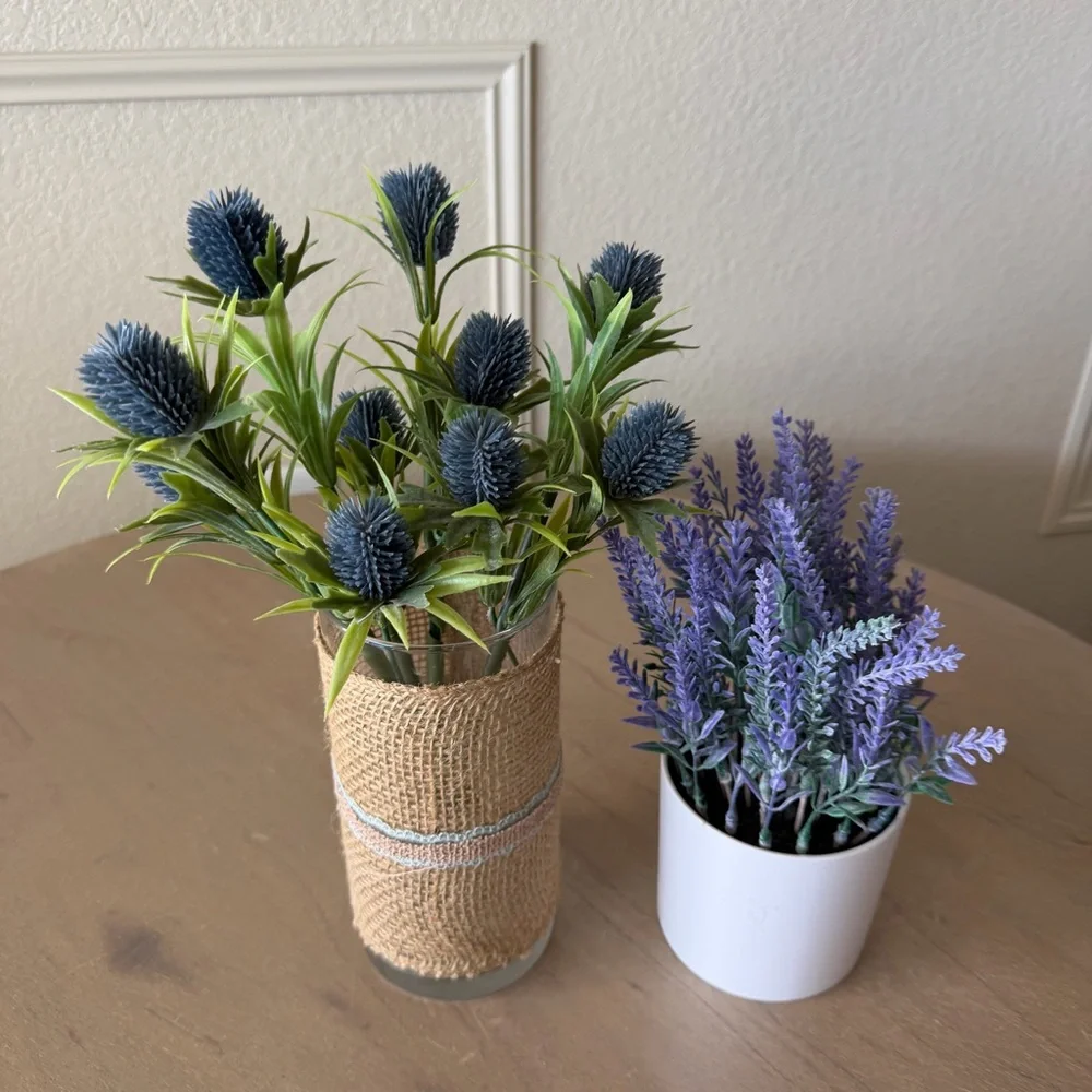 Artificial Lavender and Thistle Arrangement‎ Set